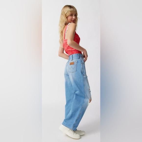 Wrangler X Fender Destroyed Loose Mom Jeans Pants 90s Western Festival Ripped 29 - Picture 12 of 14